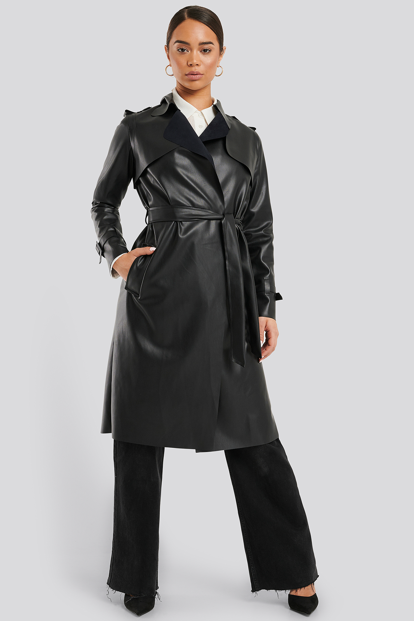 nakd leather trench