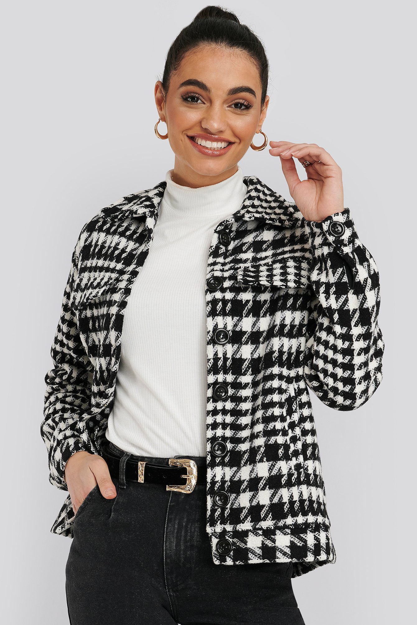 houndstooth short jacket