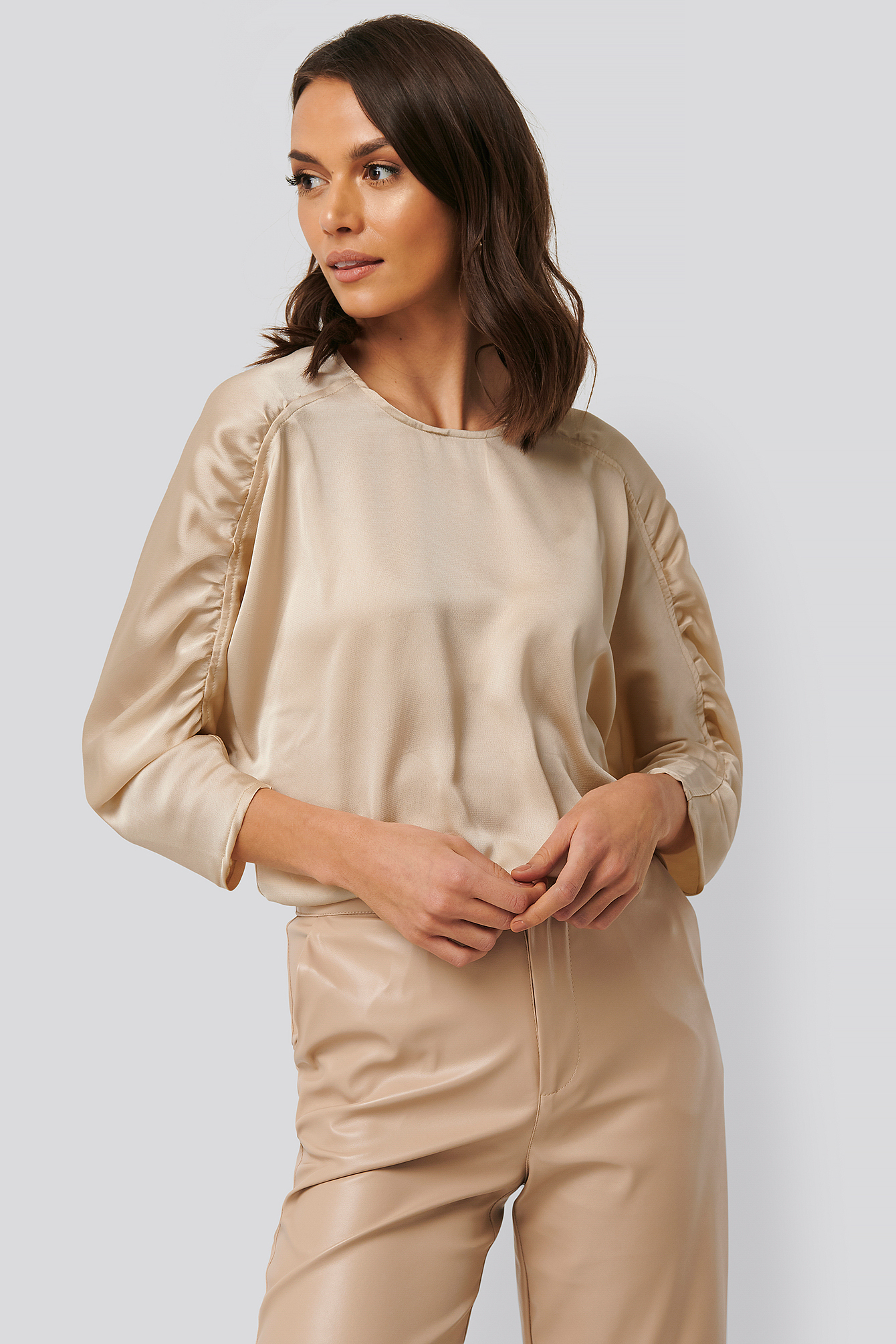 pleated-sleeve-blouse-beige-na-kd