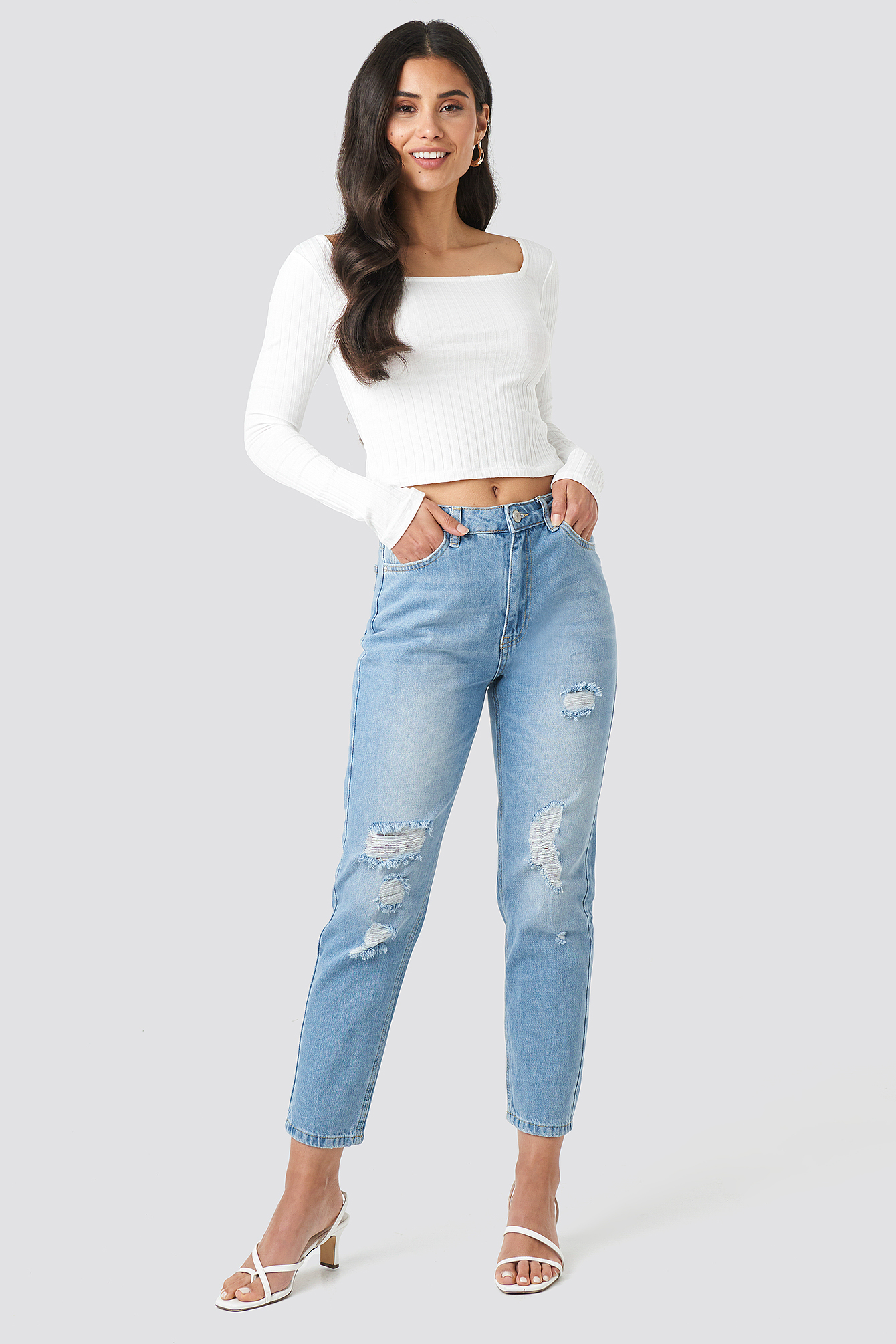 Mom jeans damen high waist in public women