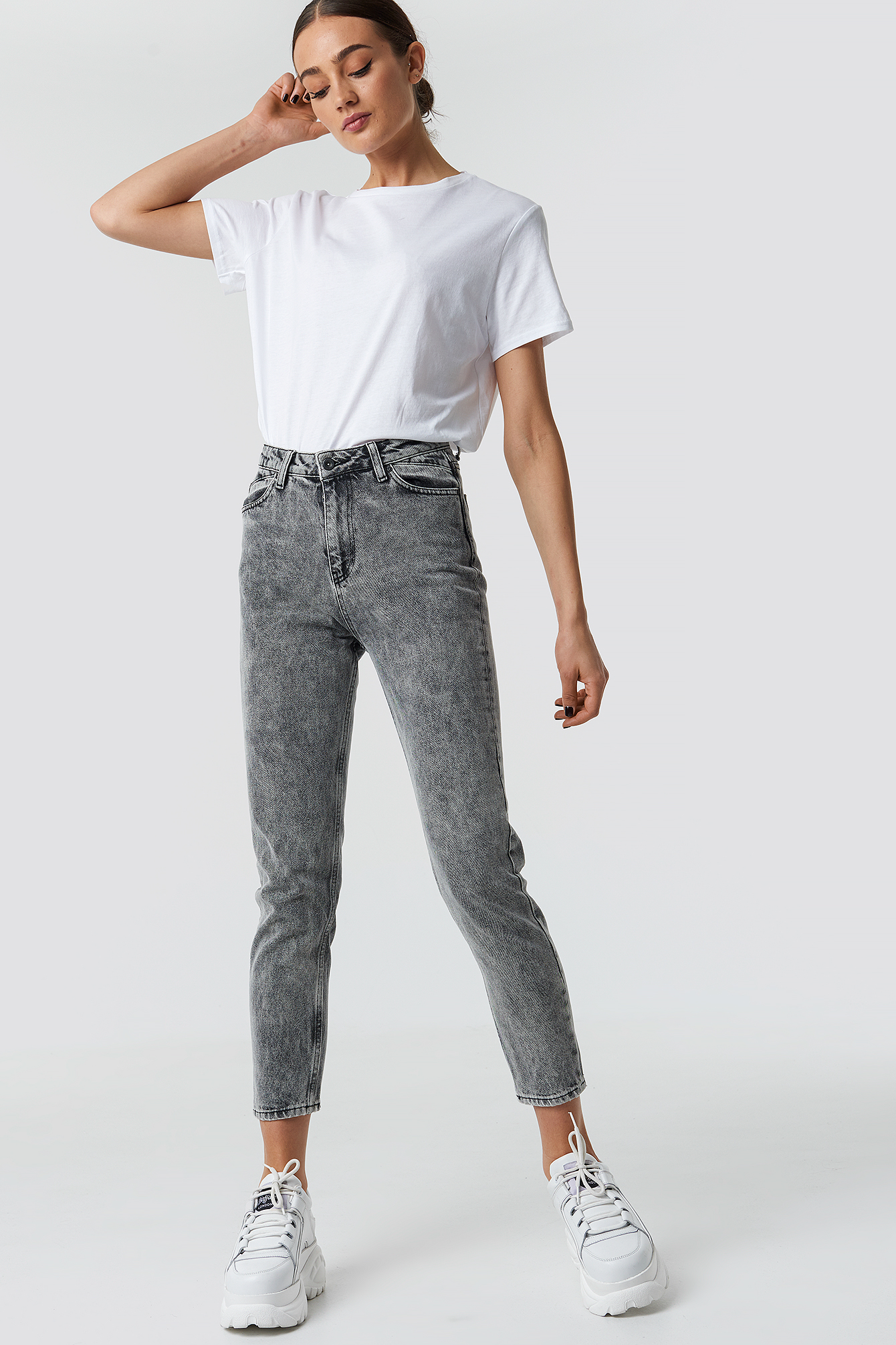 Джинсы мом Bona Fashion: mom Jeans, серый