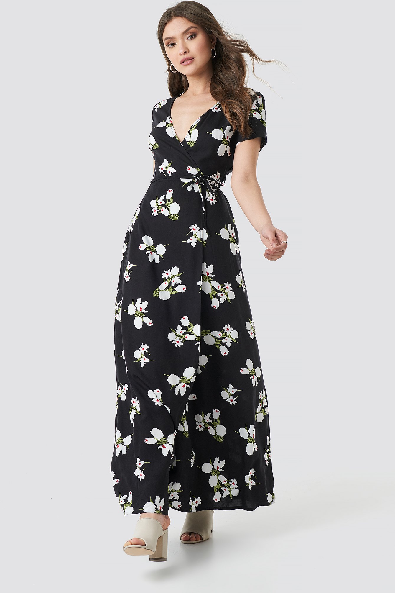 black flower sundress