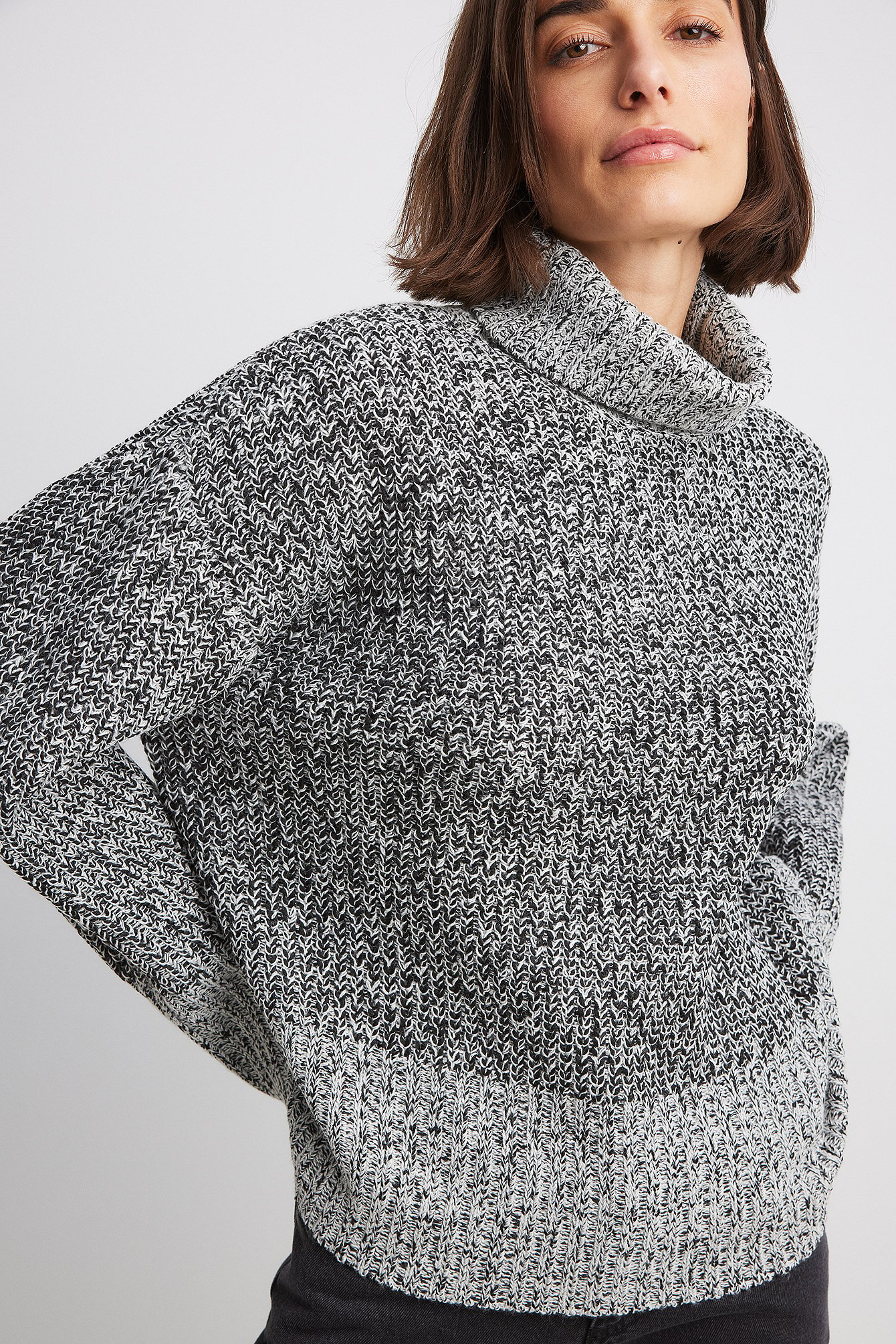 NA-KD Rollkragenpullover gestrickt - Grey