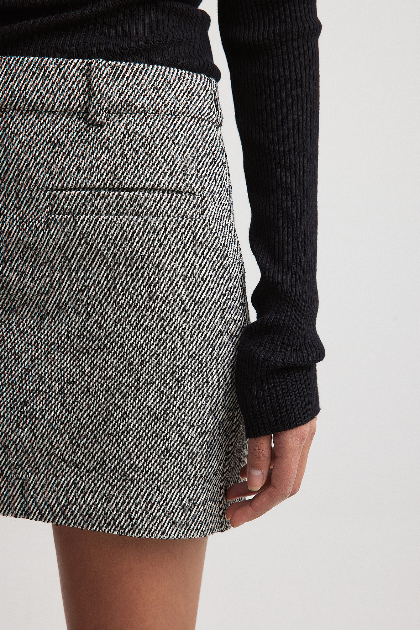 Tweed Pocket Detail Mini Skirt