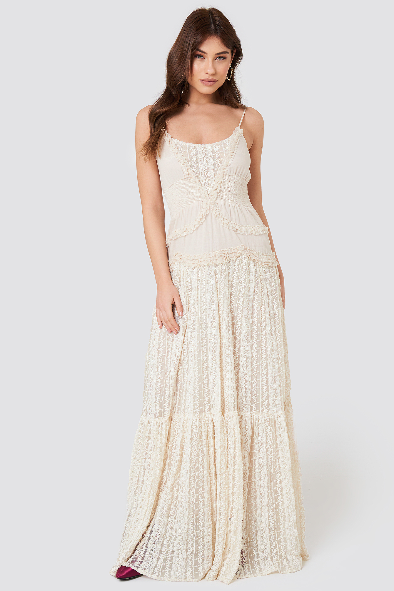 Abito Madreperla Maxi Dress White | NA-KD