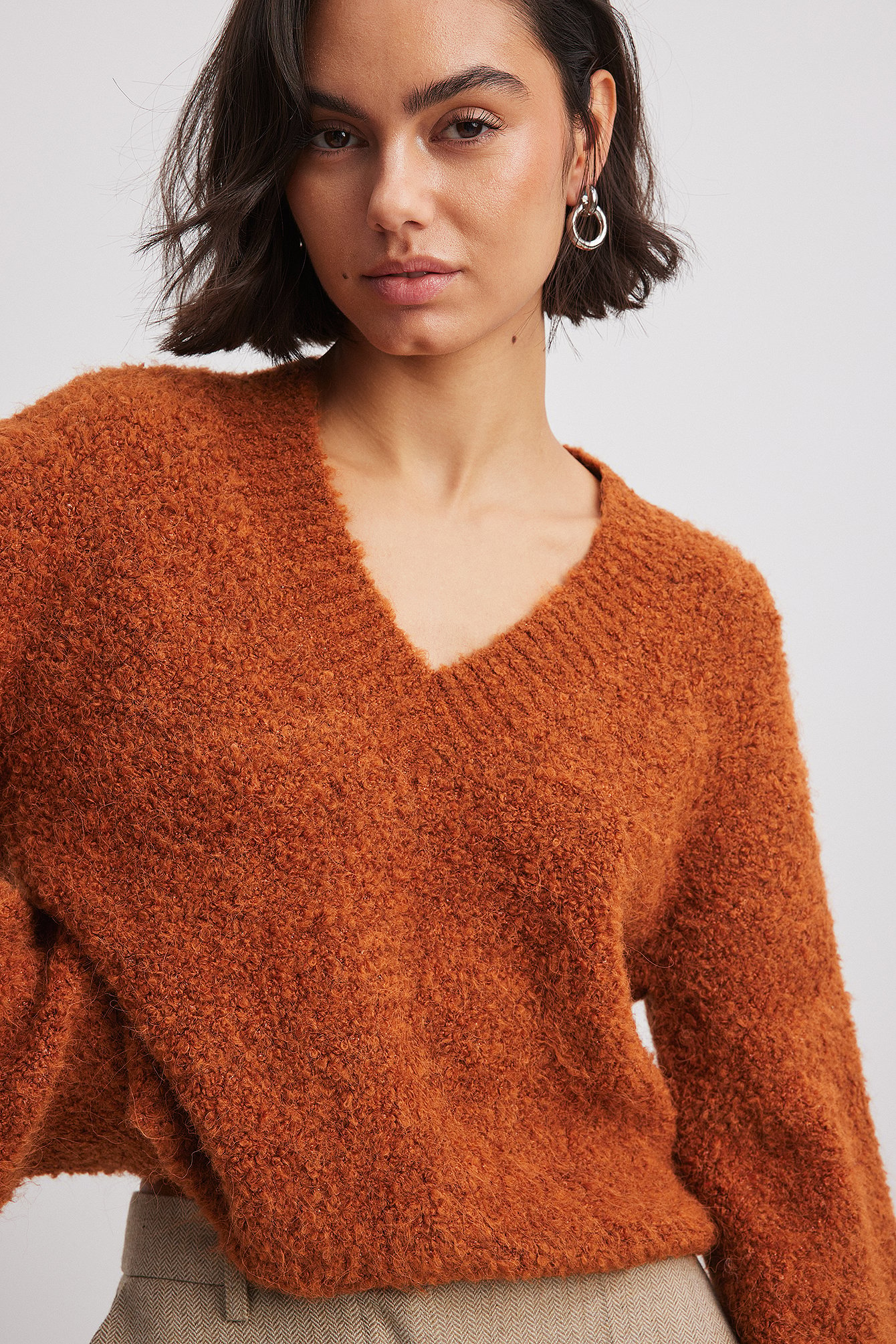 Rust on sale cropped sweater