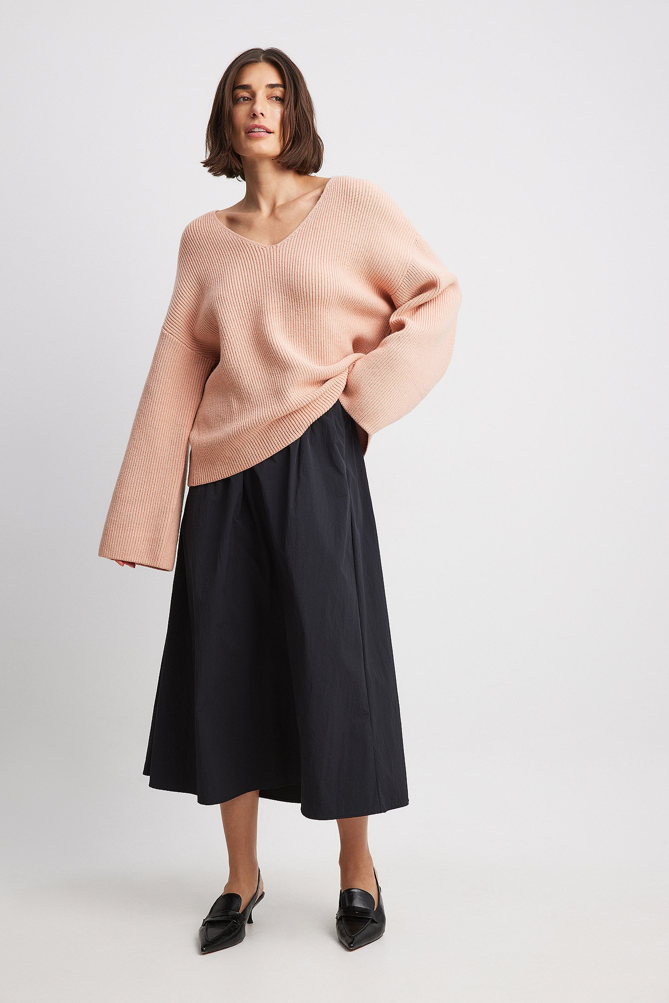 Shop Na-kd V-ausschnitt Strickpullover In Pink