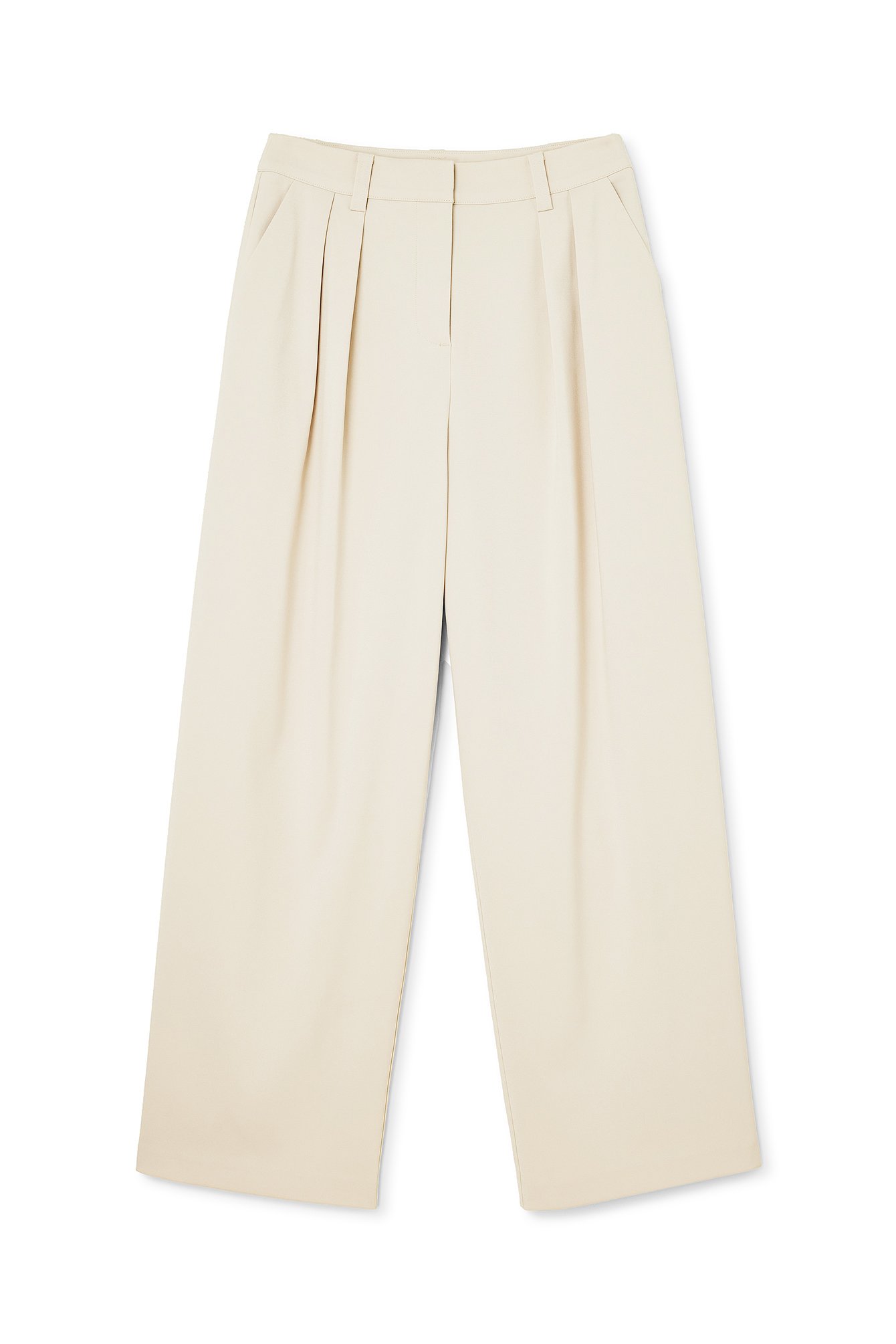 Wide Leg High Waist Suit Pants Offwhite | NA-KD