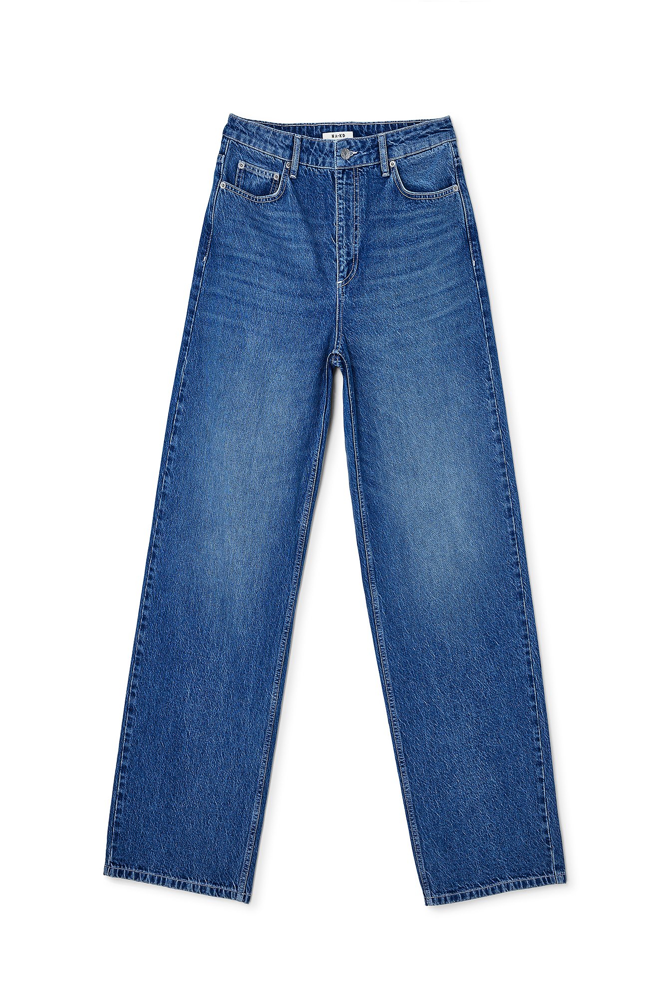 Wide Low Waist Jeans Blue | NA-KD
