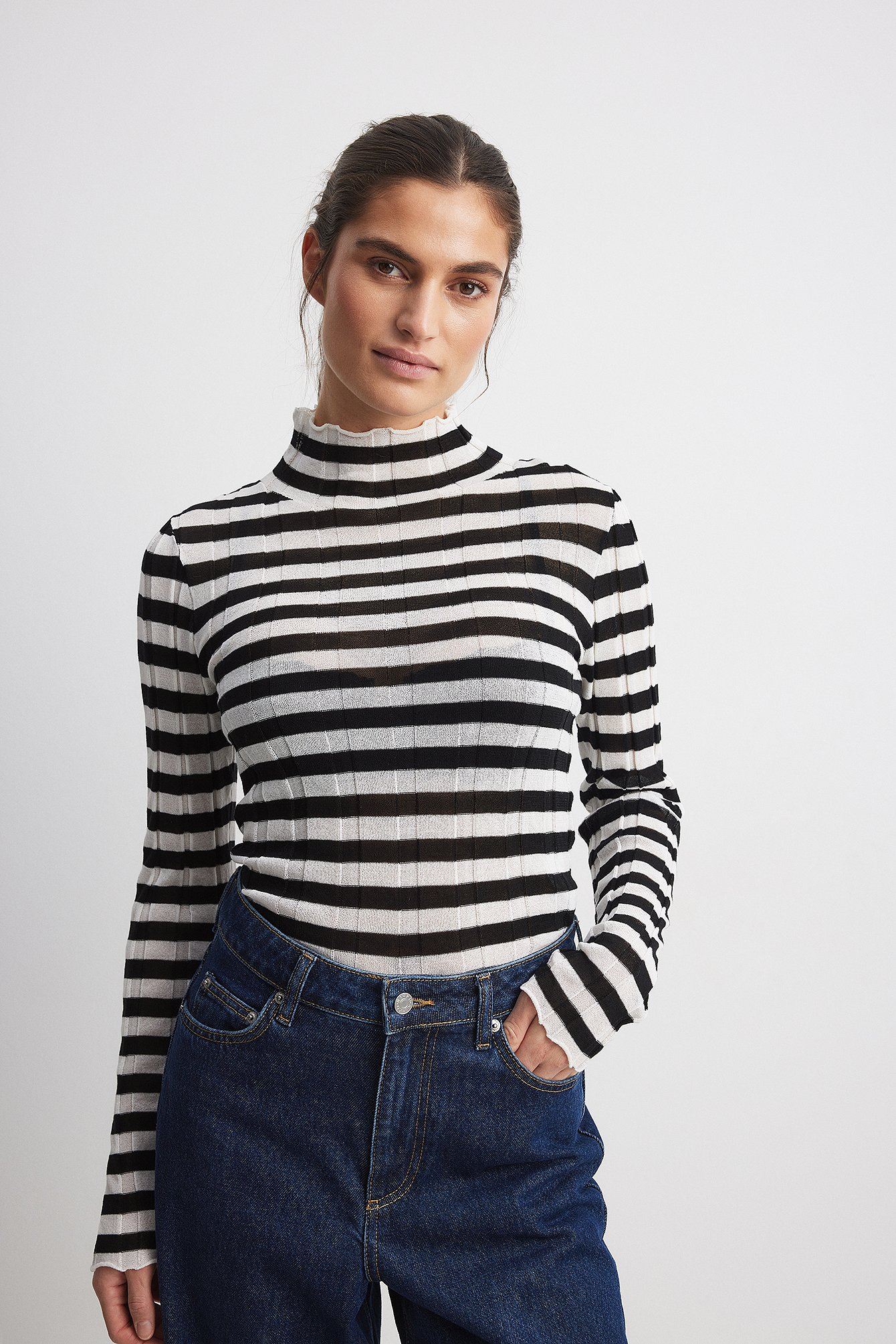 Wide Rib Knitted Top Stripe | NA-KD