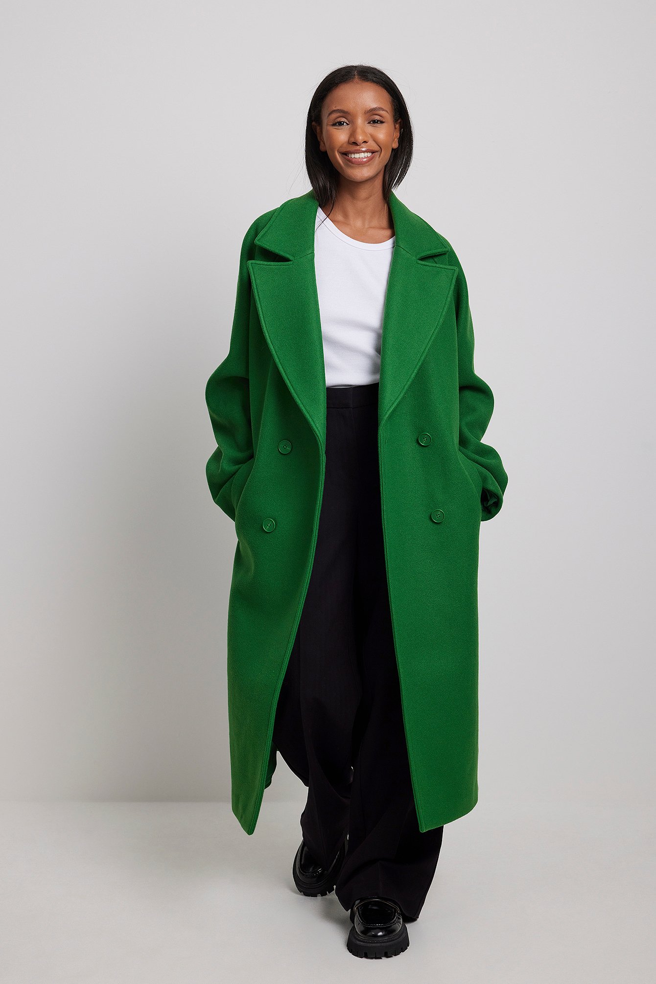 manteau femme long vert