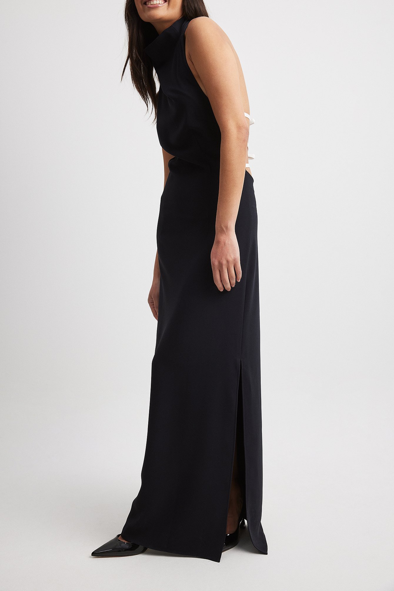 Woven Deep Back Maxi Dress