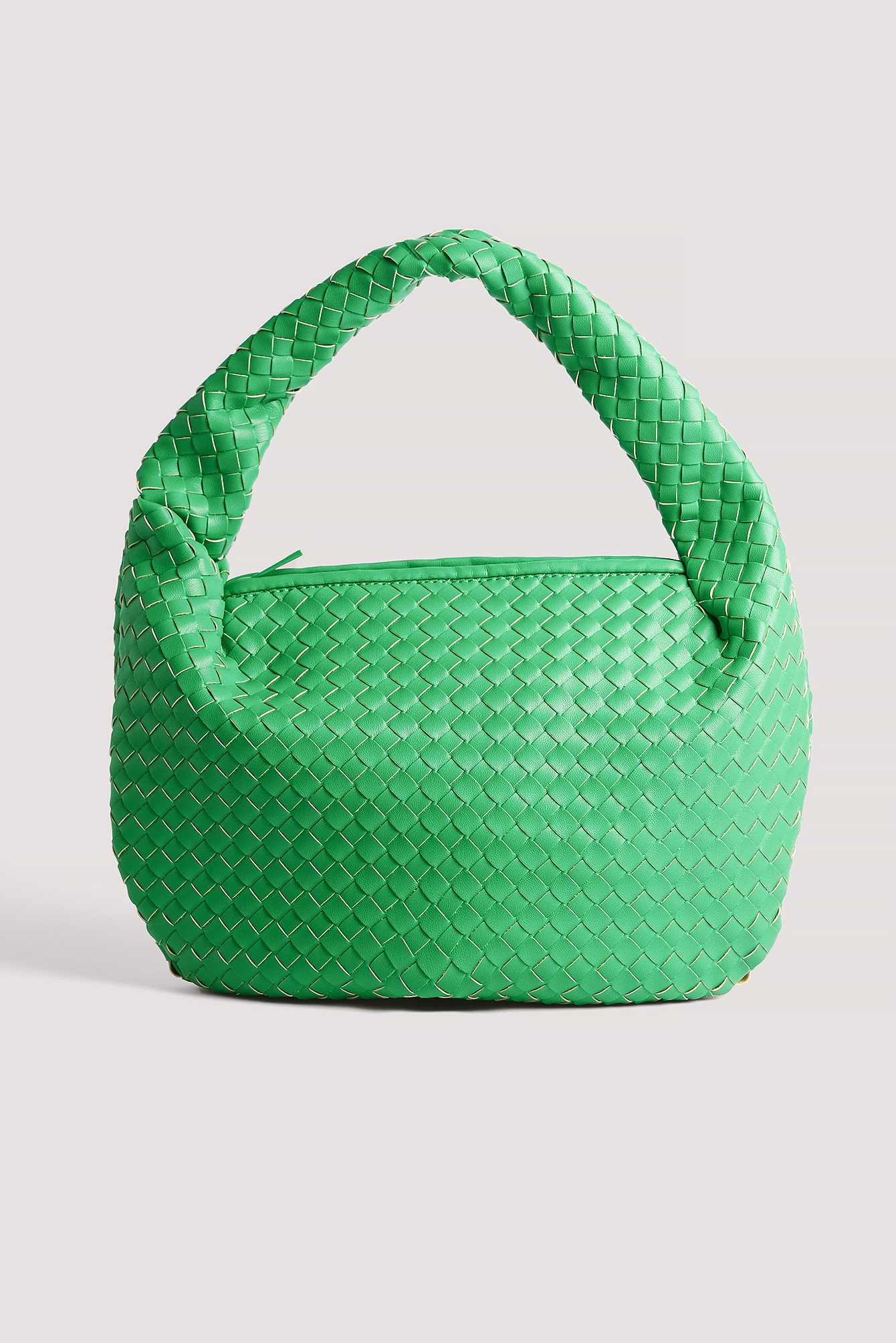 Woven Rounded Shoulder Bag Green | NA-KD