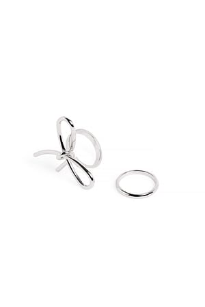 Silver 2-Pack Bow Ring