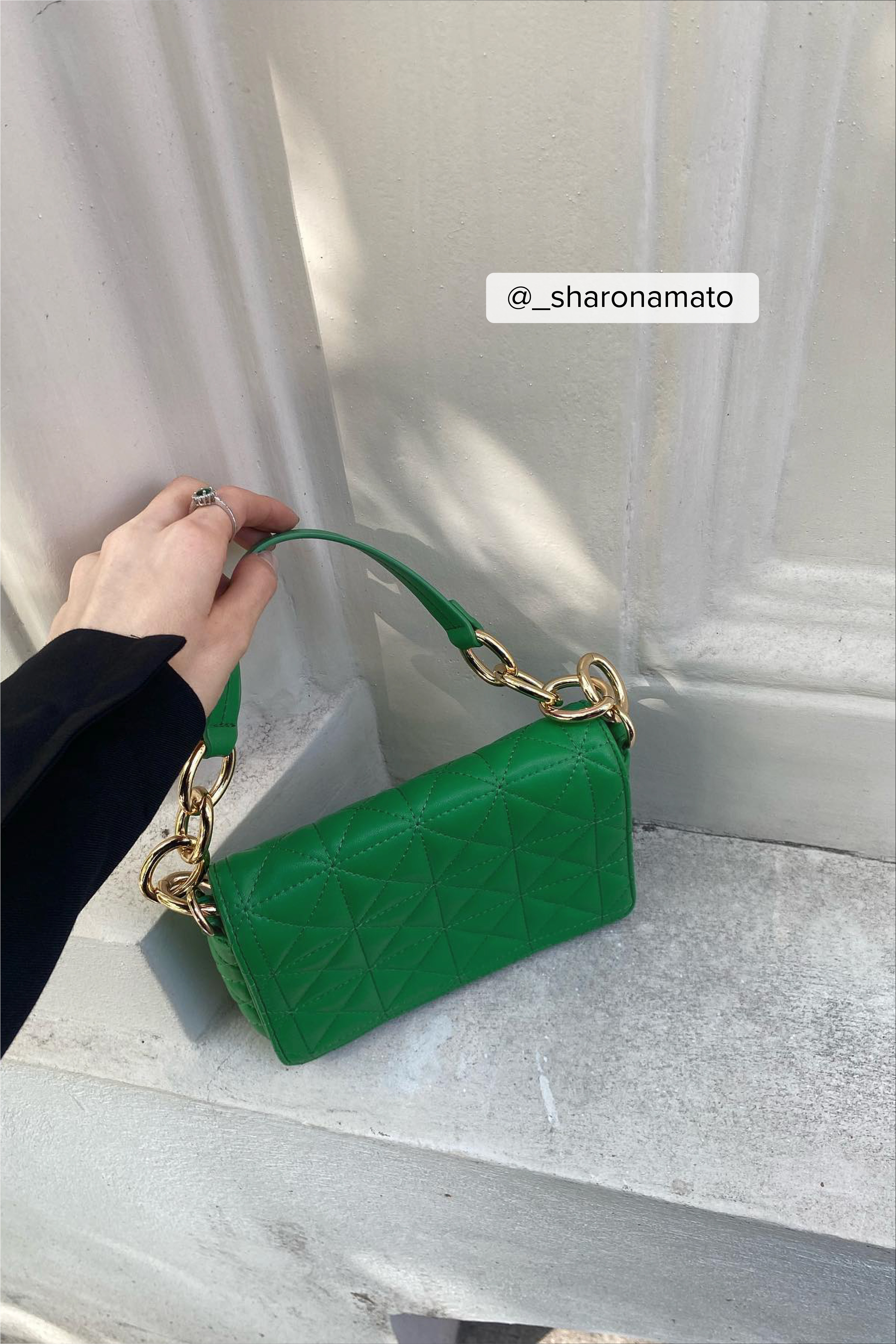 Petit sac shop a main vert