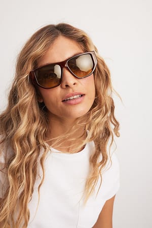 Brown Retro-solbriller med vinkel