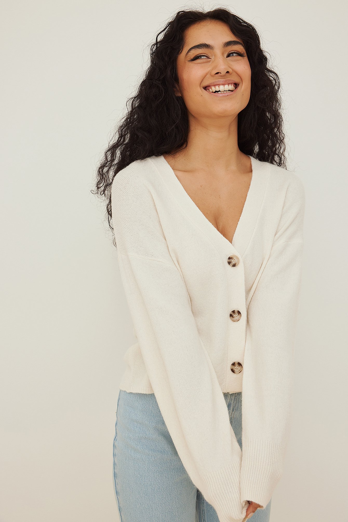 Knitted Cardigan White | NA-KD