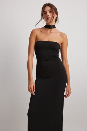 Black Kleid mit Bandeau-Detail