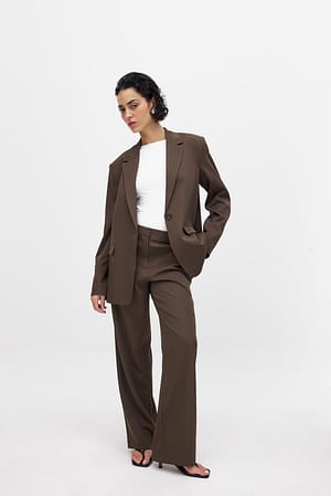 Dark Brown Basic Suit Pants