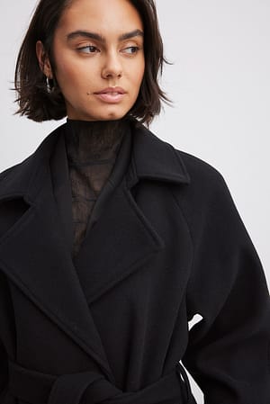 Belted Coat Black | NA-KD