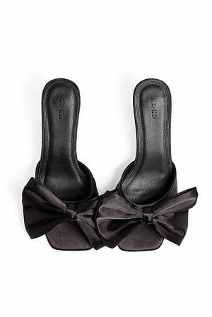 Black Bow Open Toe Heels