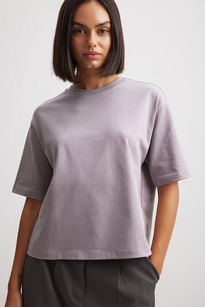Grey Tung fyrkantig T-shirt