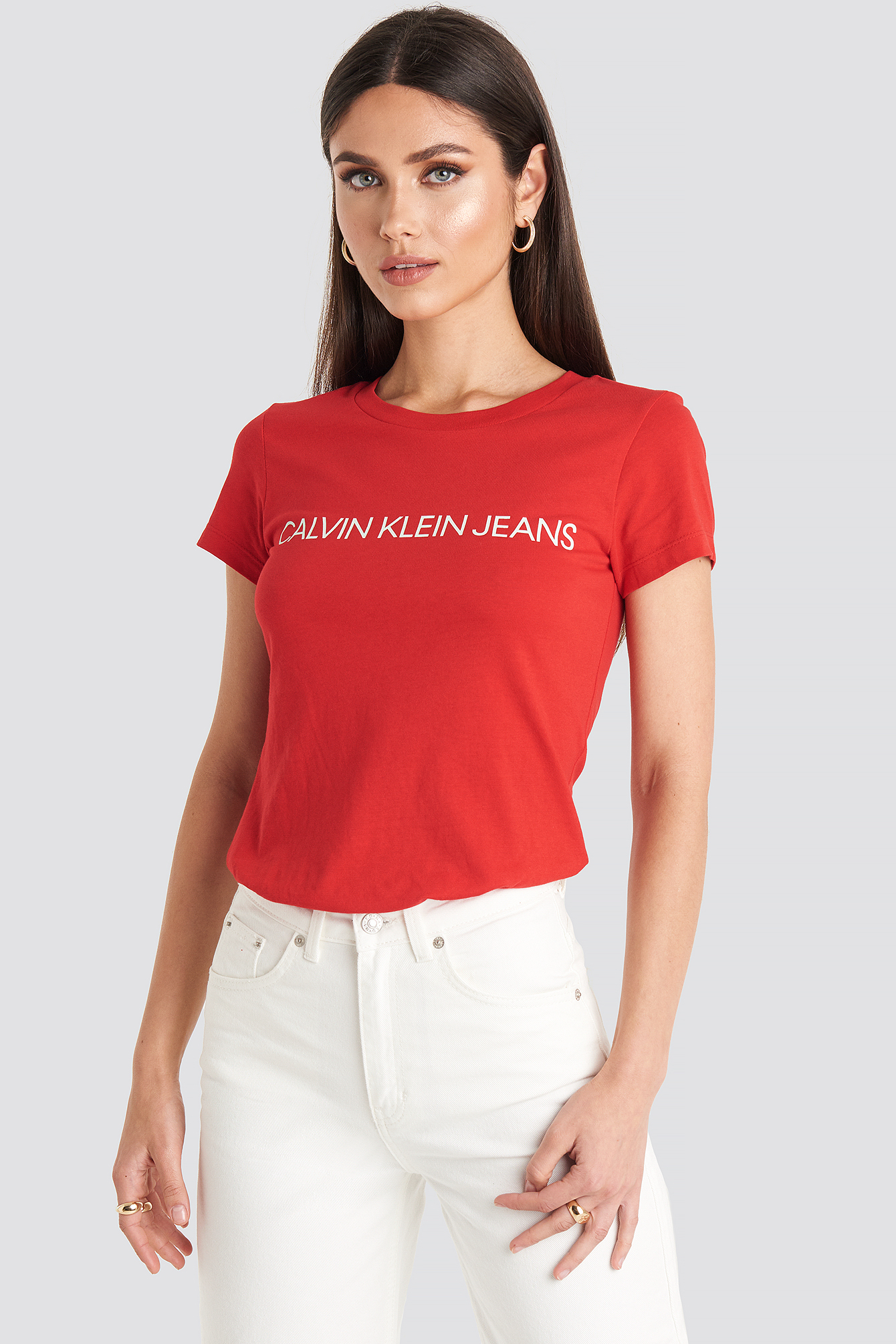 Institutional Logo Slim Fit Tee Red NA KD