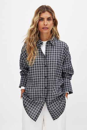 Dark Grey Check Ruudullinen läpinäkyvä paita