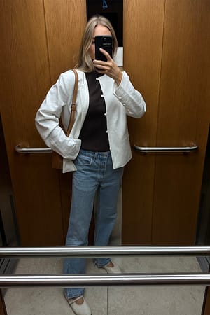 Offwhite Linen Blend Jacket