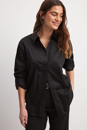 Black Klassisk vanlig skjorta