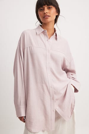 Mauve Langarmshirt mit Crinkle-Effekt