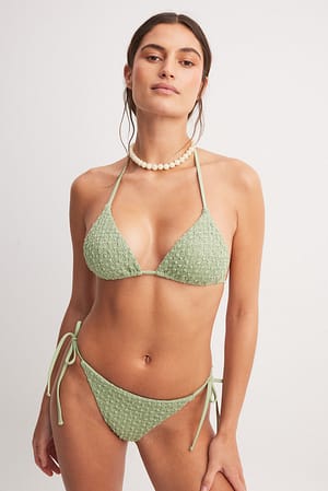Light Green Braguita de bikini de ganchillo