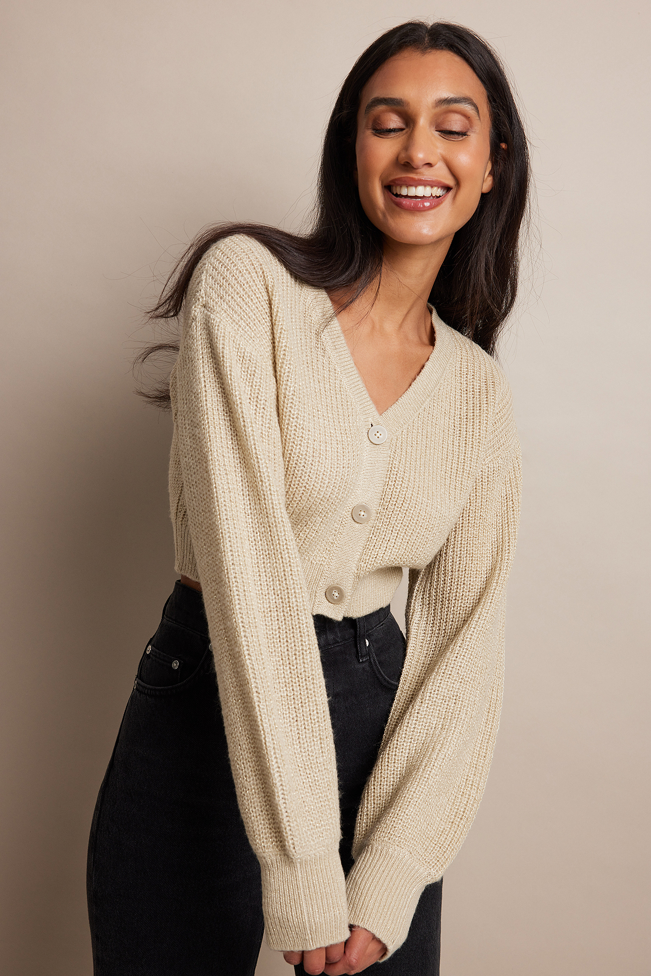 champagne cardigan knit