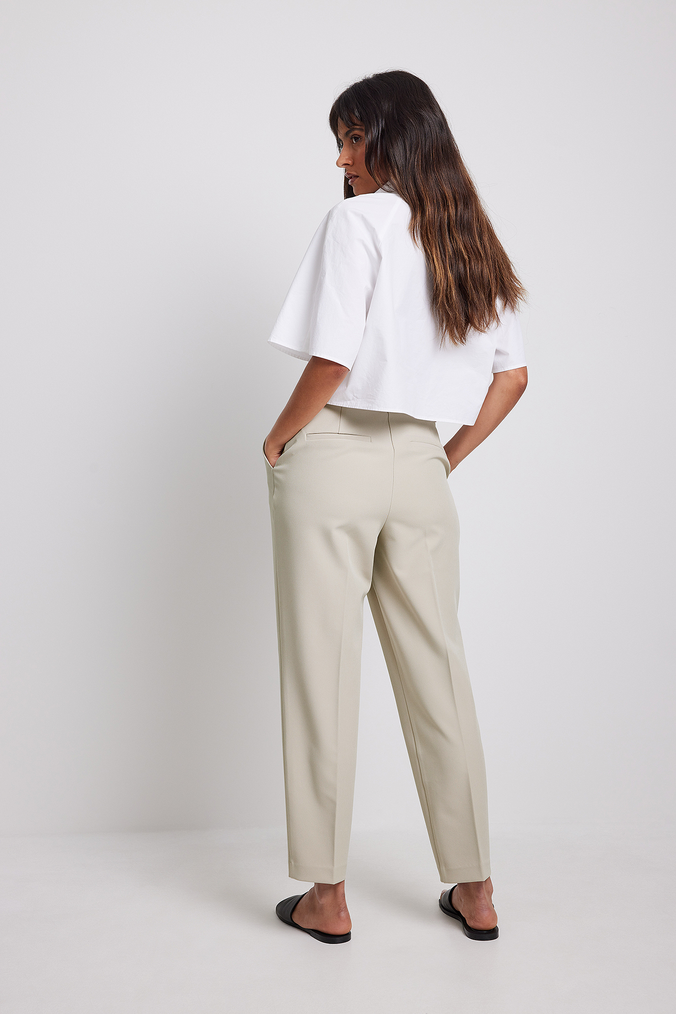 Cropped Regular Suit Pants