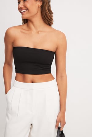 Black Cropped Tube Top