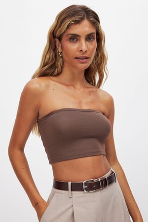 Brown Cropped Tube Top