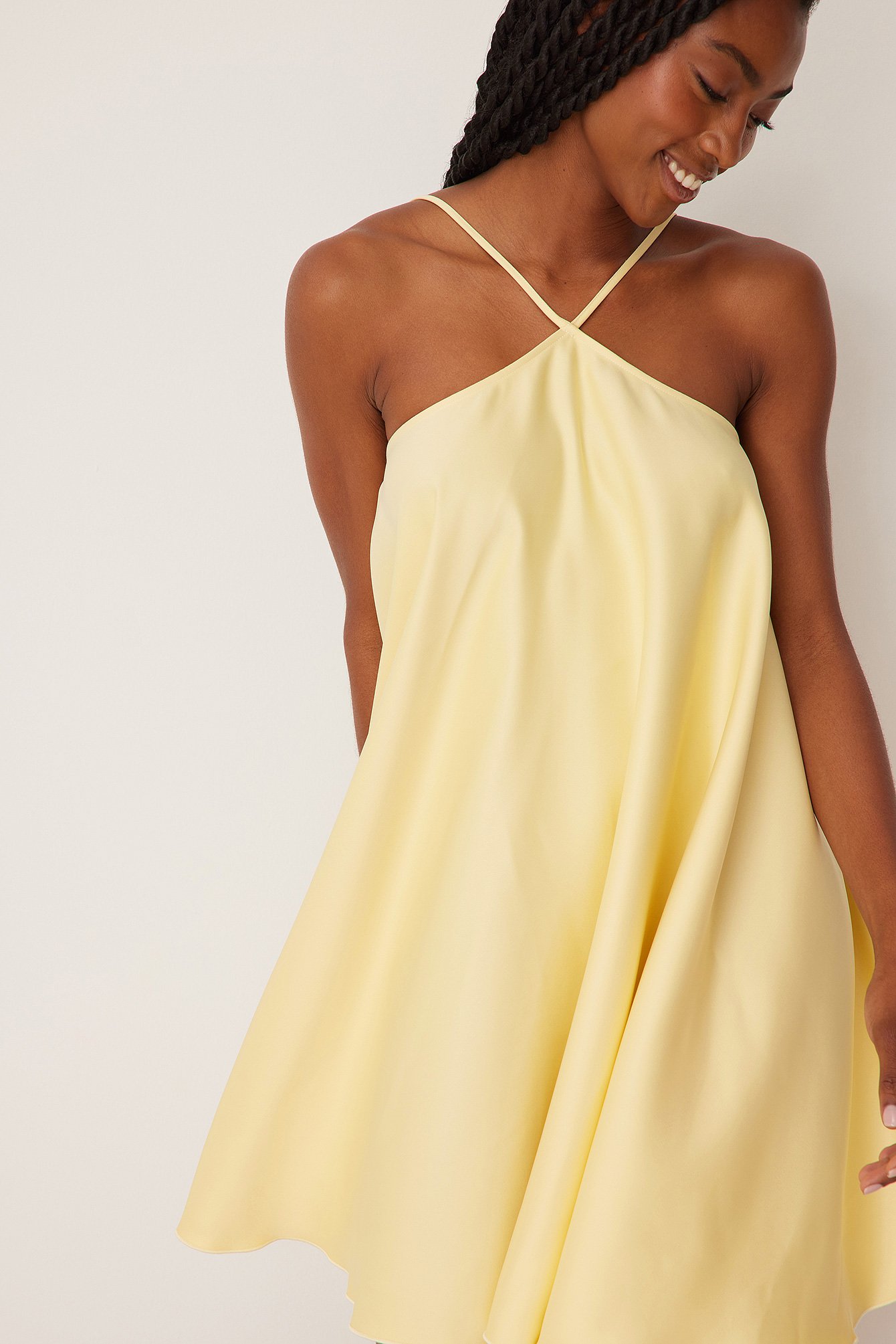 Buy Yellow A-line Printed Summer Dress Online - Aurelia