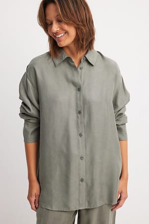 Grey Camisa de cupro