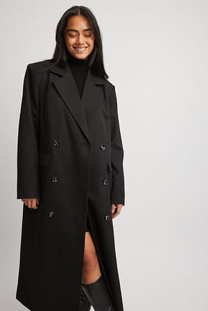 Black Double Breasted Trenchcoat