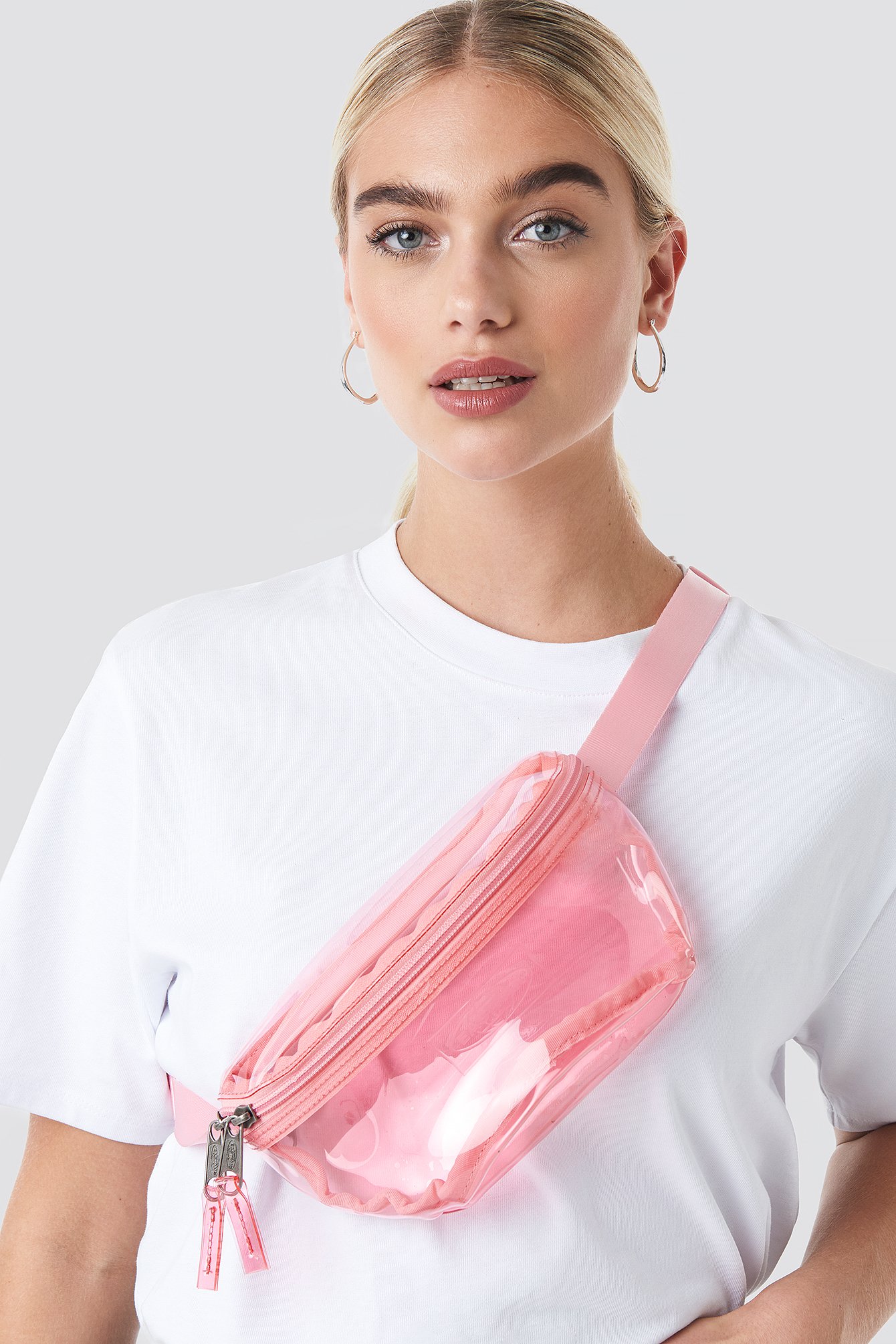 Pink eastpak bum top bag