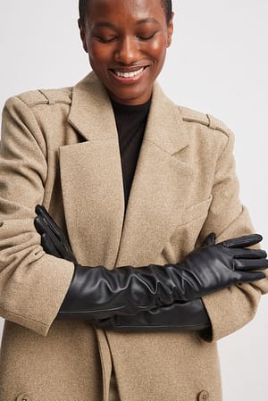 Black Extra höga basic handskar