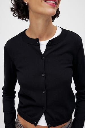 Black Finstrikket cardigan