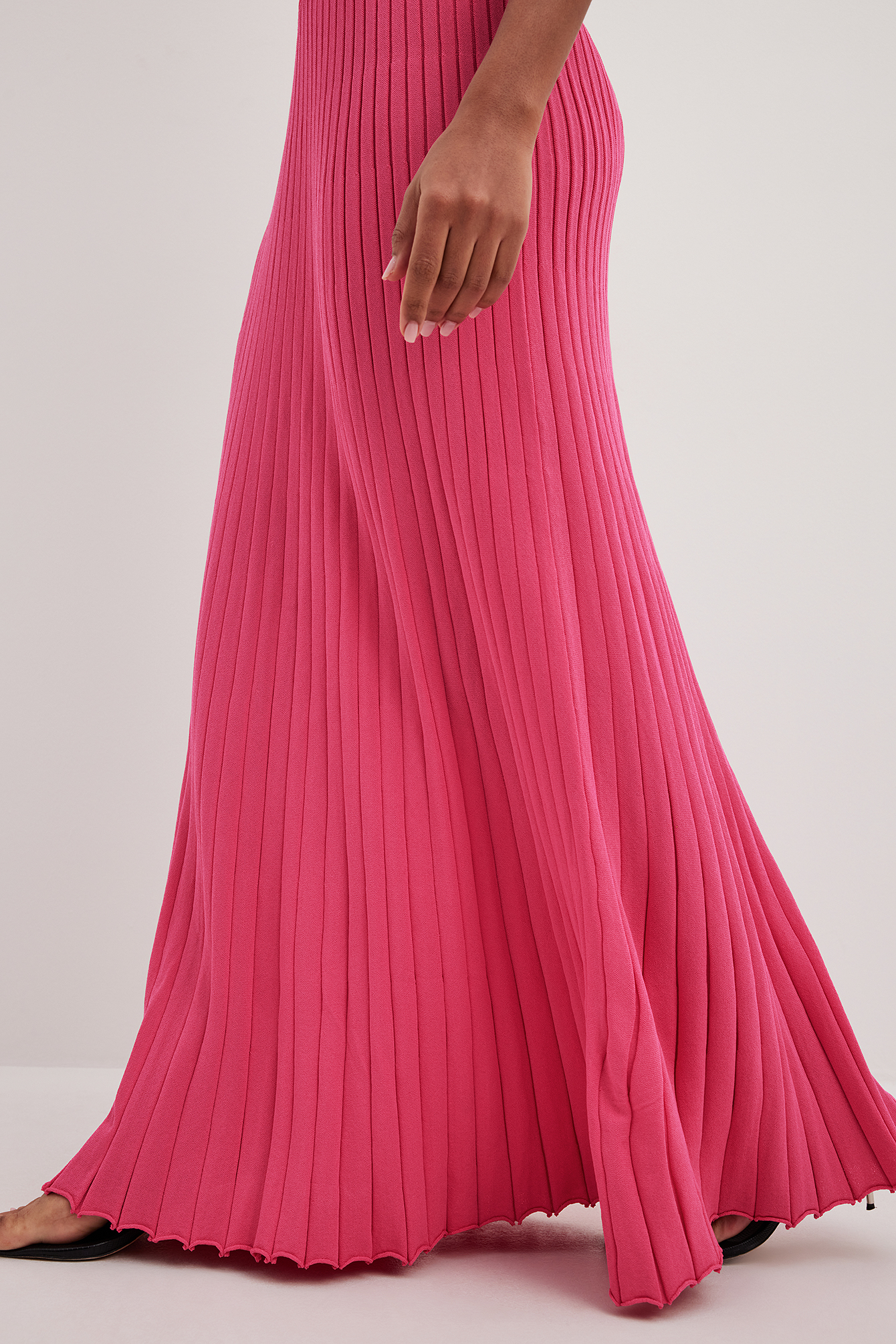 Pink pleated outlet skirt silk