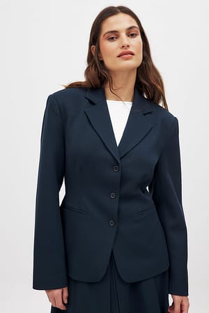 Navy Getailleerde blazer