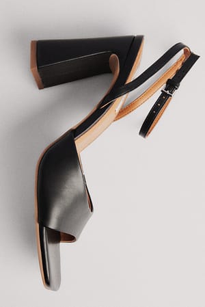 Sandaler med ankelstropper og hæl Sort | NA-KD