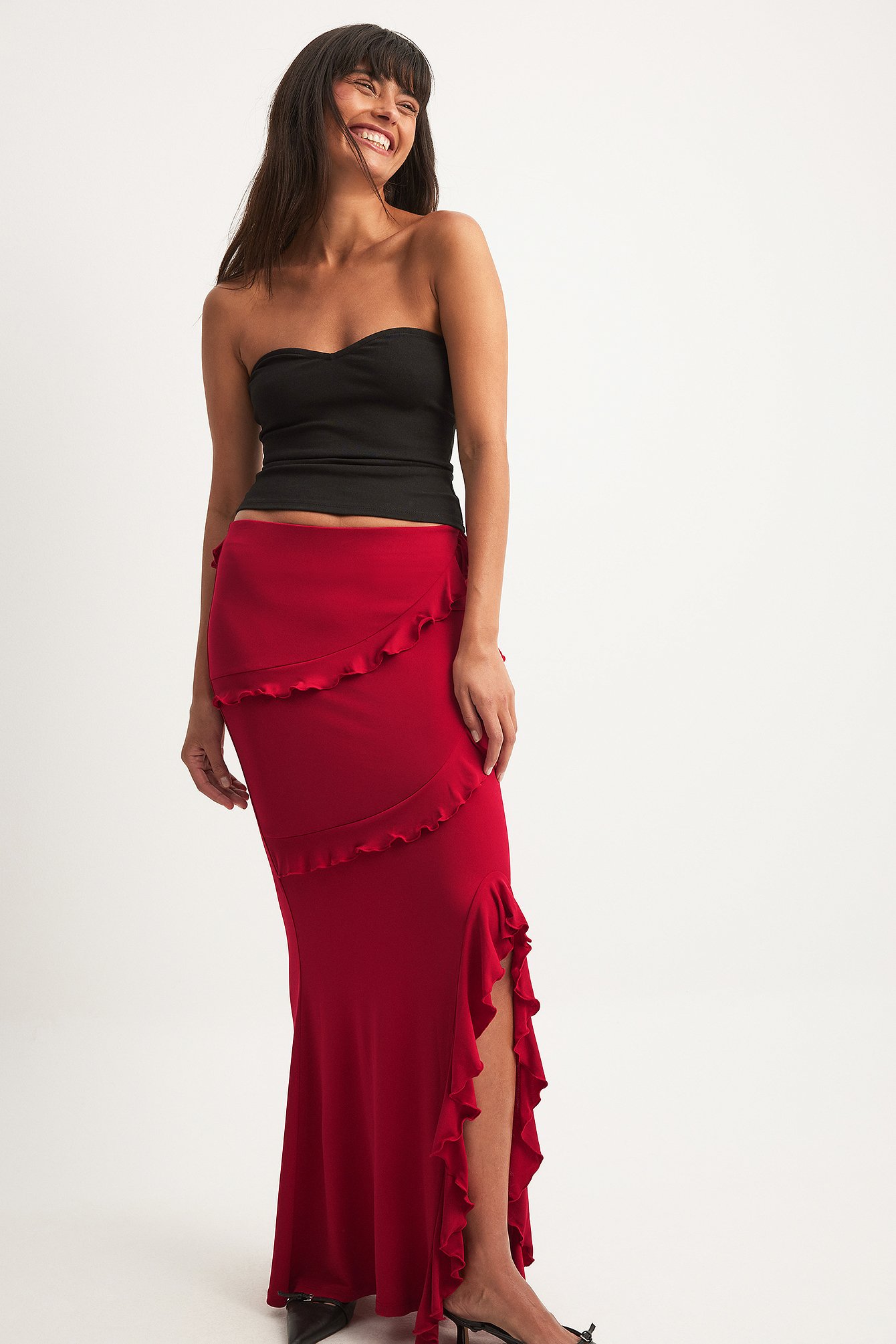 Burgundy hotsell high skirt