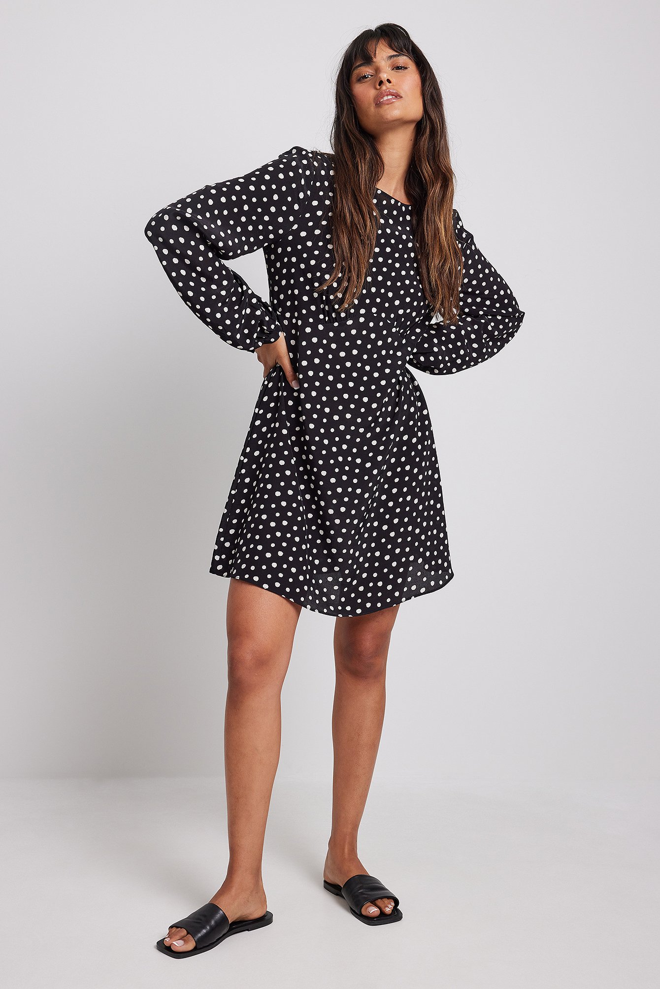 Flowy polka dot outlet dress