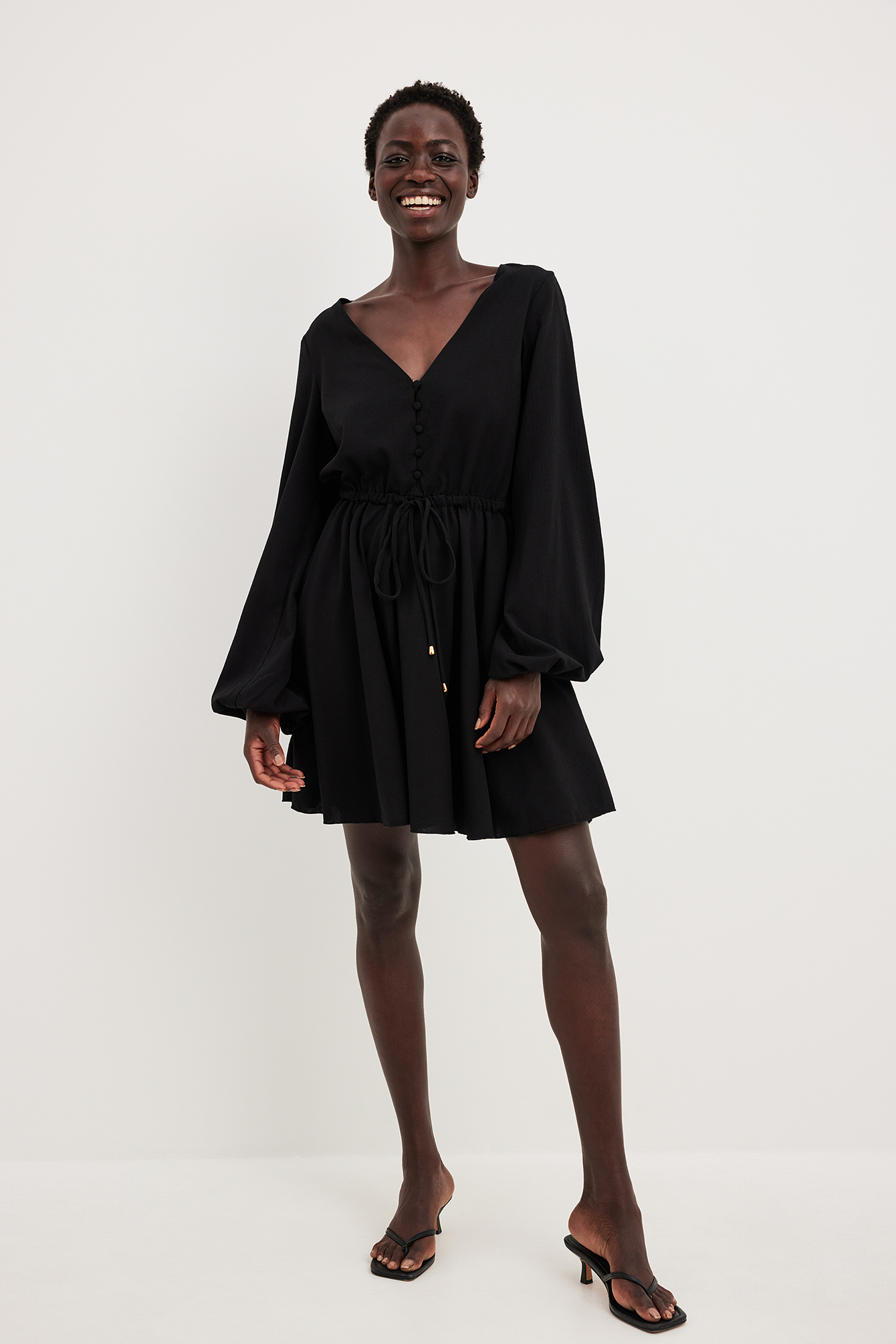 Black long sleeve mini cheap dress