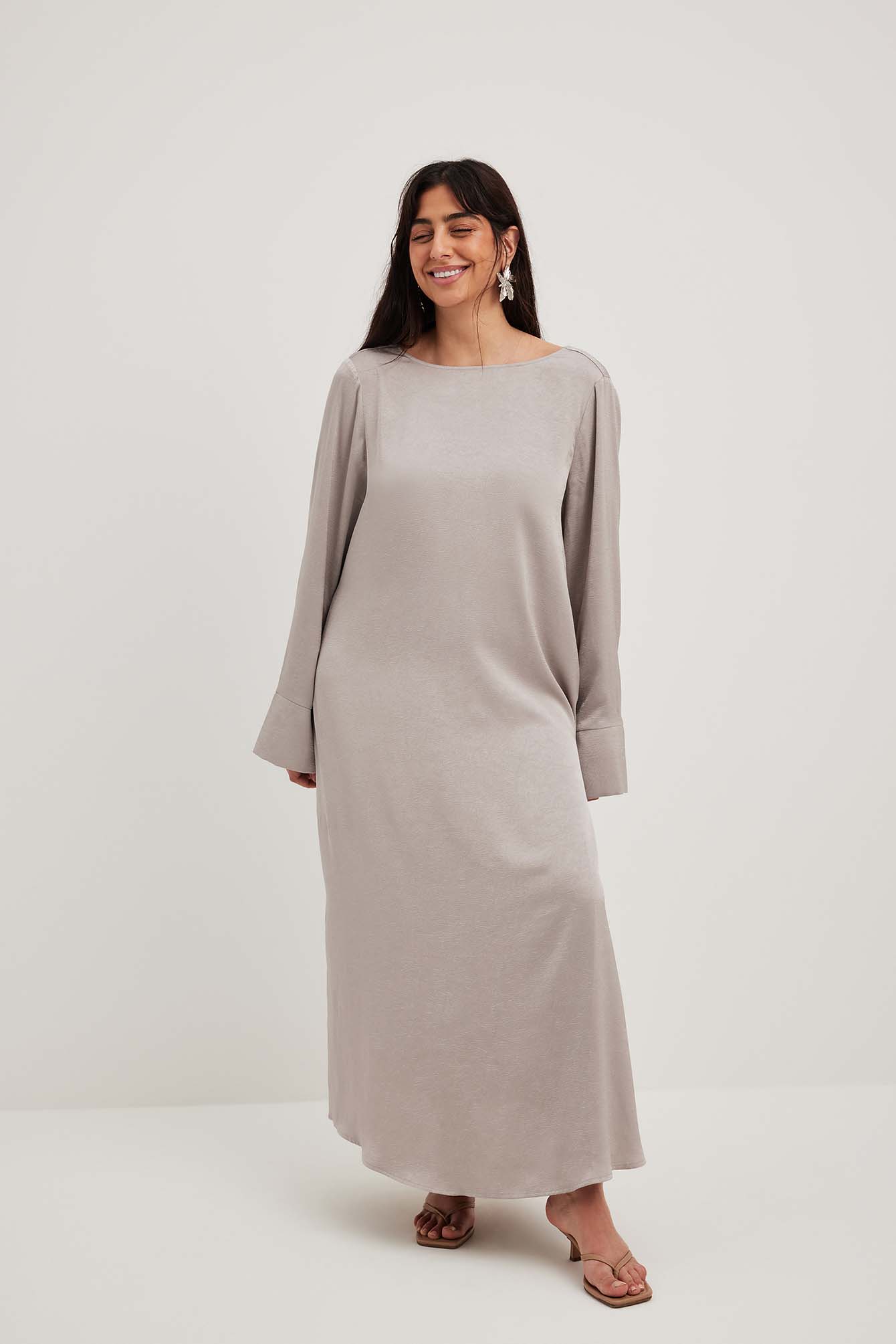 Grey flowy cheap dress