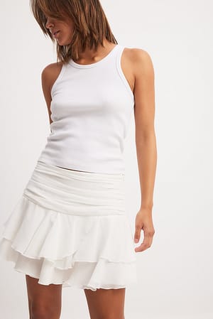White Zwiewna spódnica mini